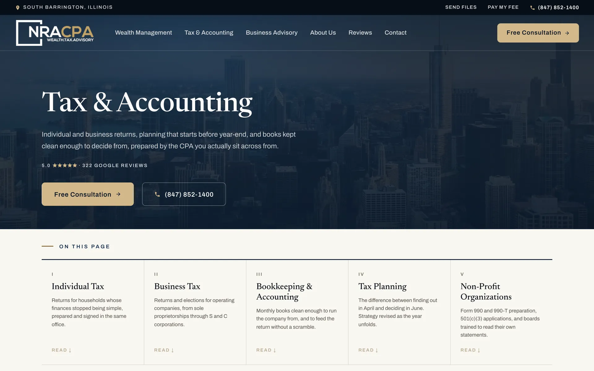 NRACPA website. After: practice page.